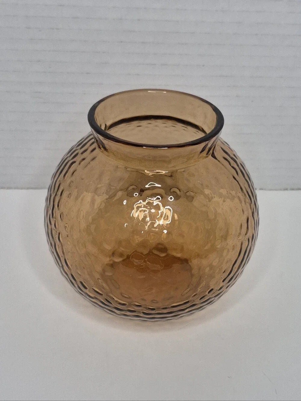 IKEA KONSTFULL Textured Bubble Brown Art Glass Vase NWOT